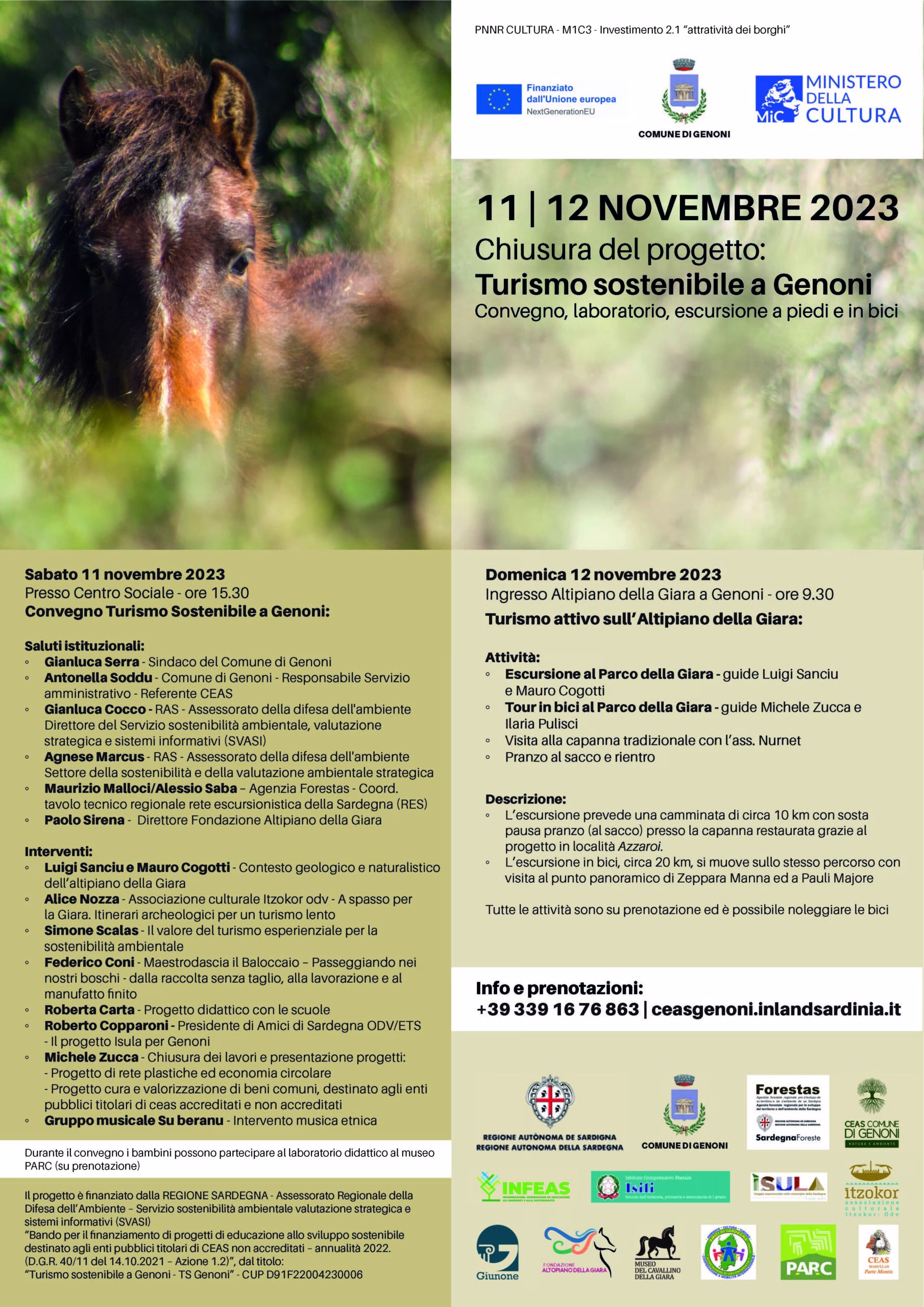 Convegno e chiusura del progetto: Turismo sostenibile a Genoni
